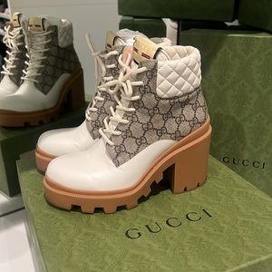 Gucci APOLLO GG SUPREME ♥️💚 Lug Bootie 37.5 7.5